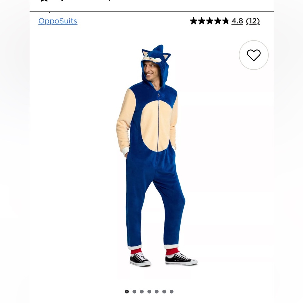 OppoSuits Sonic onesie costume size XL